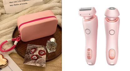 2 In 1 Hair Removal Epilator USB Rechargeable Trimmer Women Body Razor Face Leg Armpit Bikini Hand Pubic Shaver Hair Remover - DOGNORGAL