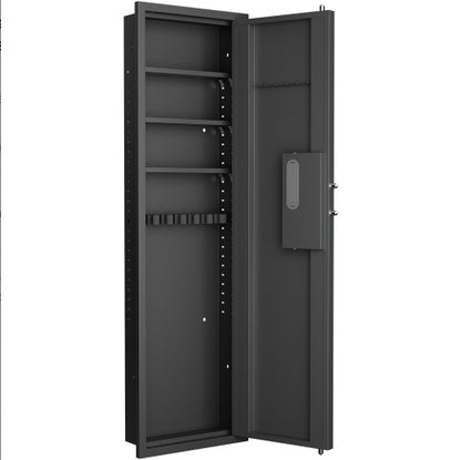 53 Passwod Touch Panel In-Wall Safe,Hidden Wall Gun Safe For Rifles With Adjustable Shelves,Assembled Storage Multifunctional Wall Safe For Firearm And Valuables - DOGNORGAL