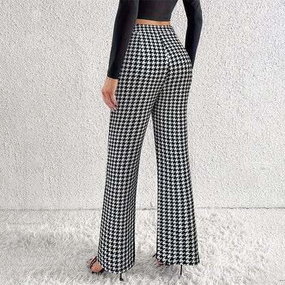 Faux Pocket Fastener Decoration Straight Wide Leg Pants Trousers - DOGNORGAL