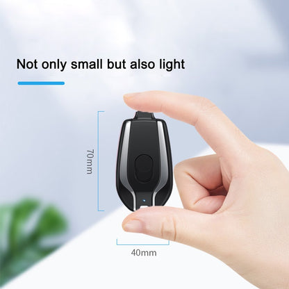 1500mAh Mini Power Emergency Pod Keychain Charger With Type-C Ultra-Compact Mini Battery Pack Fast Charging Backup Power Bank - DOGNORGAL