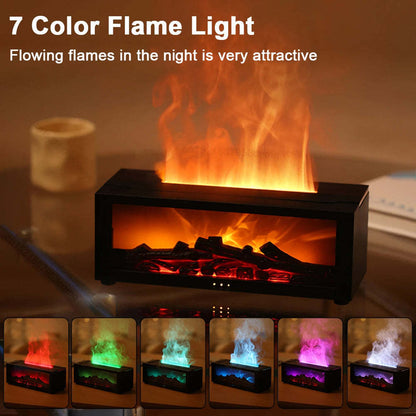 New Flame Aromatherapy Machine Colorful Essential Oil Diffuser Home Large Fog Volume Flame Humidifier 3D Flame Fireplace Machine - DOGNORGAL