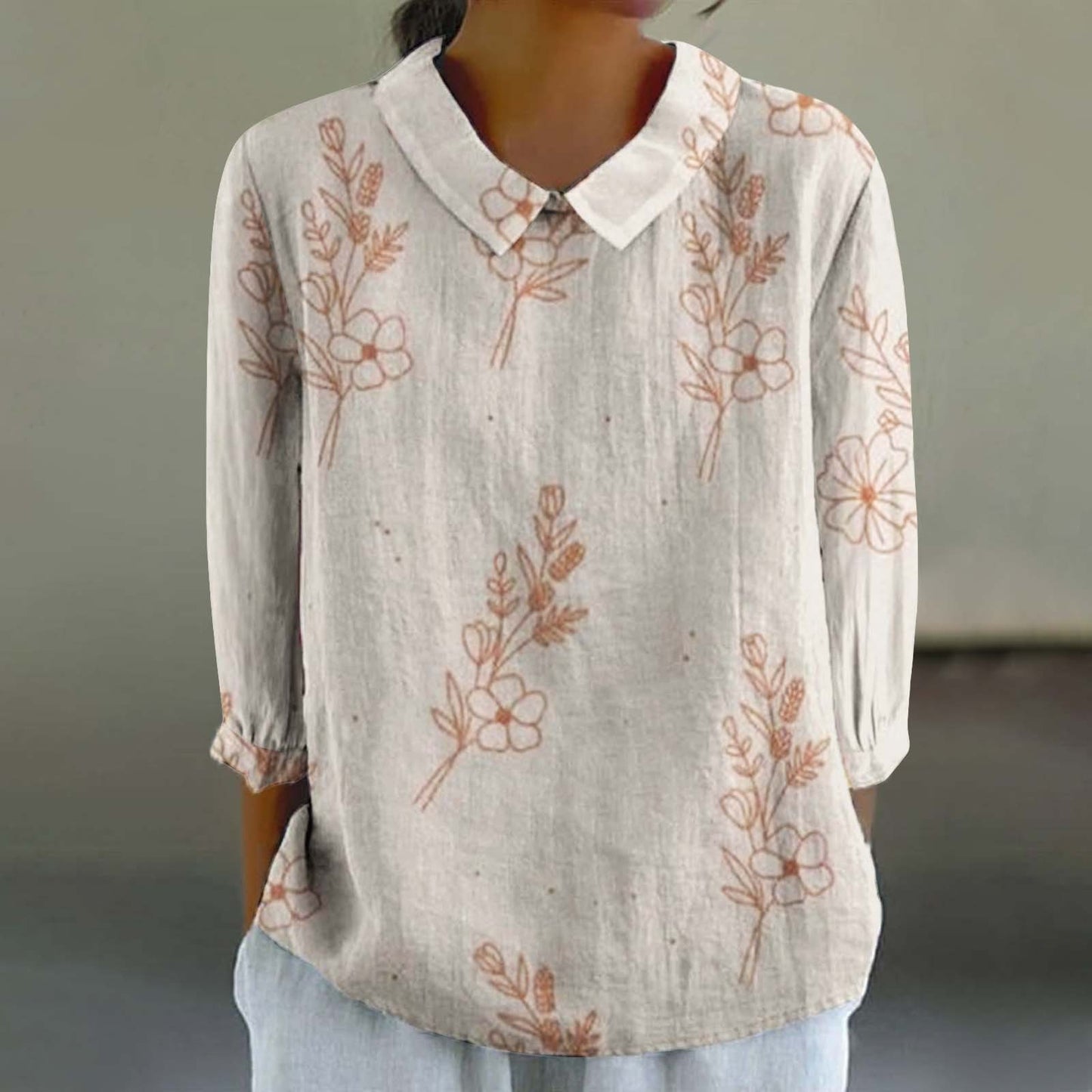 Creative Retro Chinese Style Floral Print Shirt