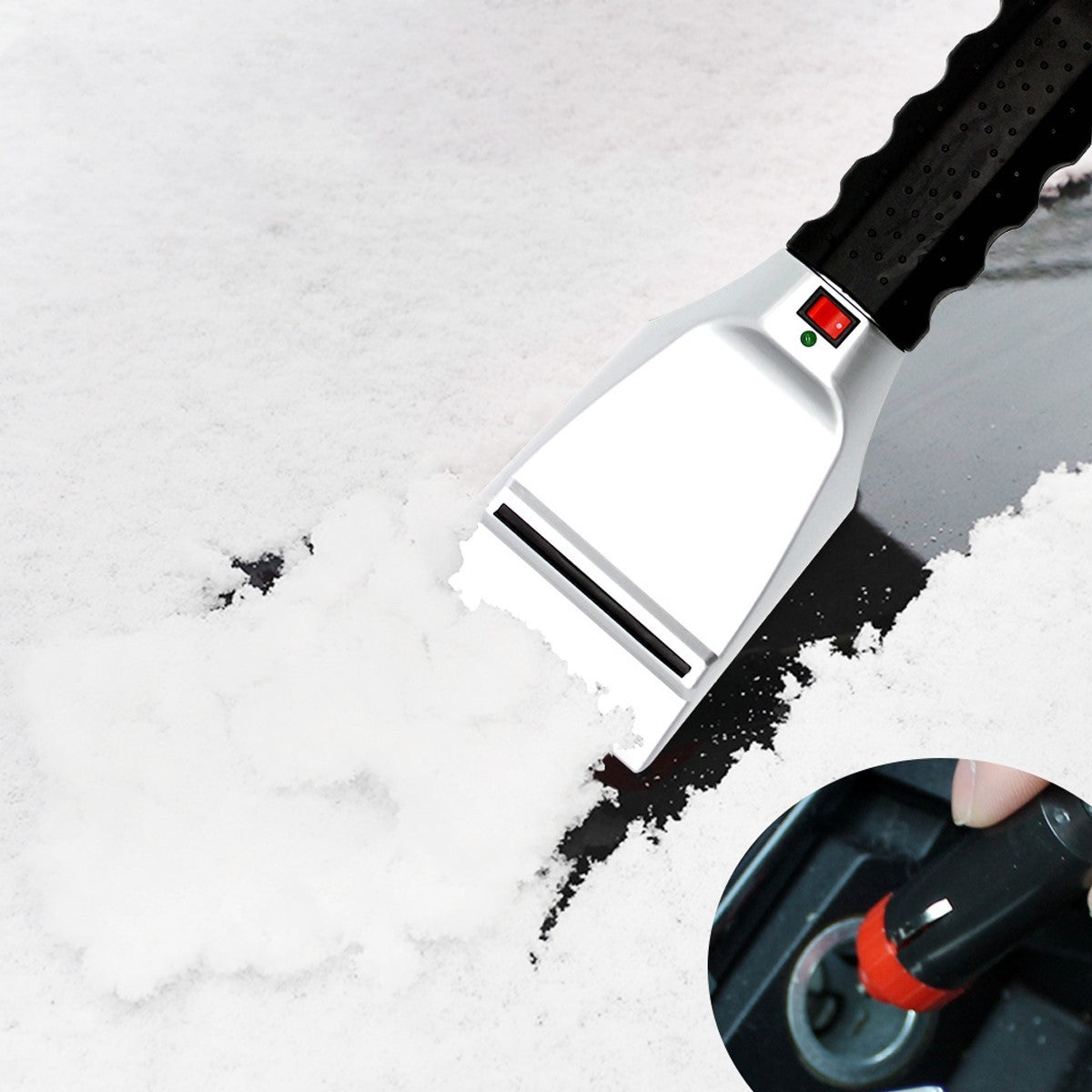 Heatable snow removal shovel for vehicle - DOGNORGAL