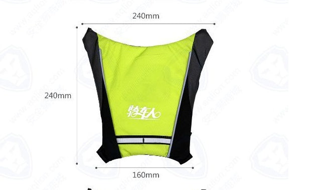 USB Rechargeable Reflective Vest Backpack with LED Turn Signal Light Remote Control Outdoor Sport Safety Bag Gear for Cycling - DOGNORGAL