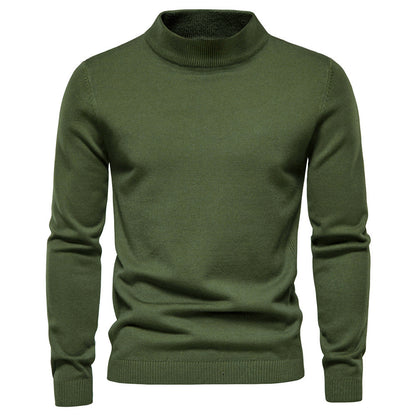 Mid-collar Slim Fit Men's Sweater Men's Multi-color