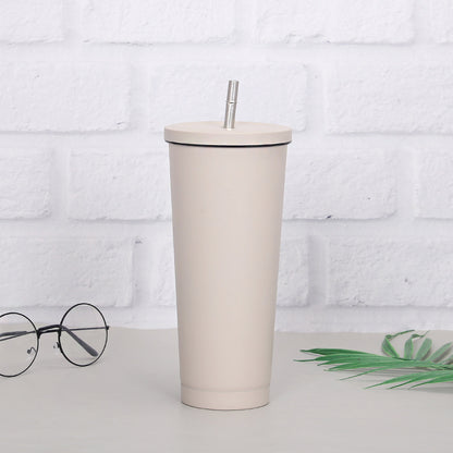 Creative Coffee Cup with Stainless Steel Straw Cup Insulation Cup - DOGNORGAL