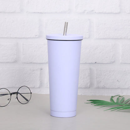 Creative Coffee Cup with Stainless Steel Straw Cup Insulation Cup - DOGNORGAL