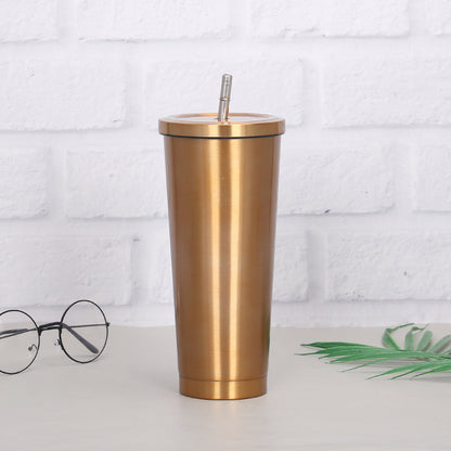 Creative Coffee Cup with Stainless Steel Straw Cup Insulation Cup - DOGNORGAL