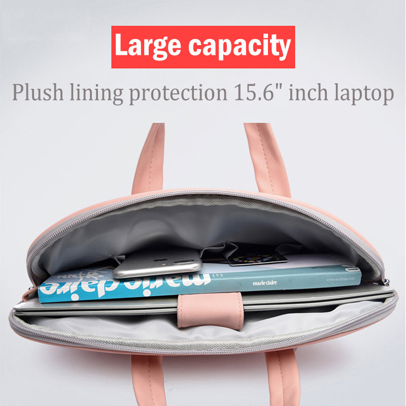 PU Leather Women Laptop Bag Notebook Carrying Case Briefcase For Macbook Air 13.3 14 15.6 Inch Men Handbags Shoulder Mouse Bag - DOGNORGAL