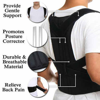 Adjustable Posture Corrector Back Brace Men Women Lumbar Shoulder Support Belt - DOGNORGAL