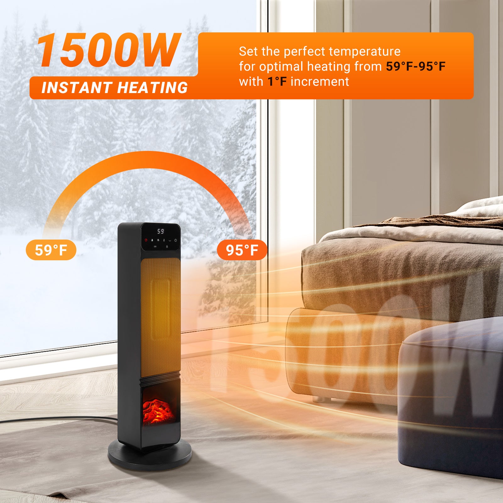 Portable Electric Tower Heater - DOGNORGAL