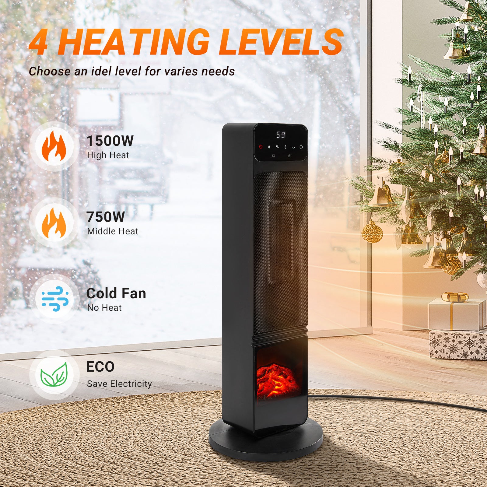 Portable Electric Tower Heater - DOGNORGAL