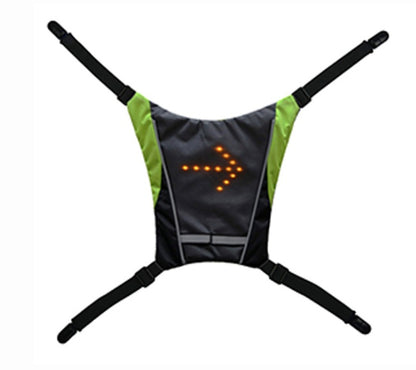 USB Rechargeable Reflective Vest Backpack with LED Turn Signal Light Remote Control Outdoor Sport Safety Bag Gear for Cycling - DOGNORGAL