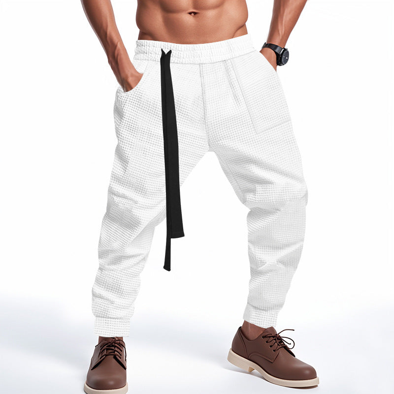 Men's Casual Pants Loose Ankle-tied Trousers