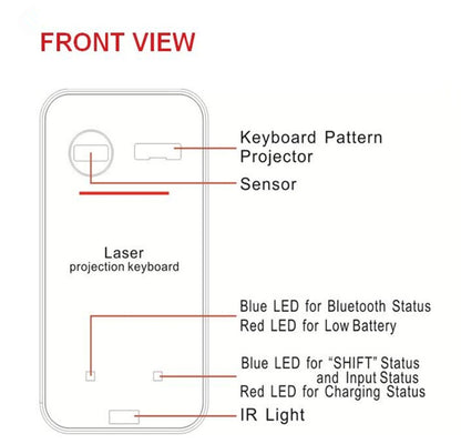 LEING FST Virtual Laser Keyboard Bluetooth Wireless Projector Phone Keyboard For Computer Pad Laptop With Mouse Function - DOGNORGAL