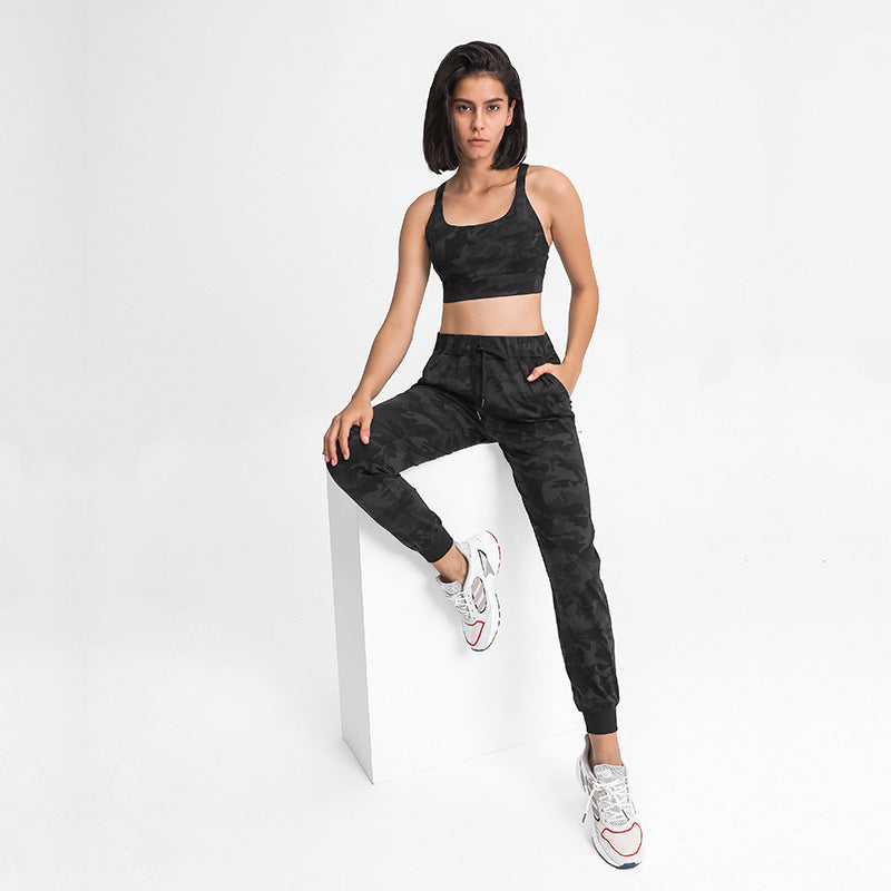 Simple Straight Sports And Leisure Elastic Ankle-tied Cropped Pants - DOGNORGAL