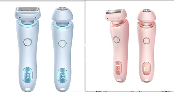 2 In 1 Hair Removal Epilator USB Rechargeable Trimmer Women Body Razor Face Leg Armpit Bikini Hand Pubic Shaver Hair Remover - DOGNORGAL