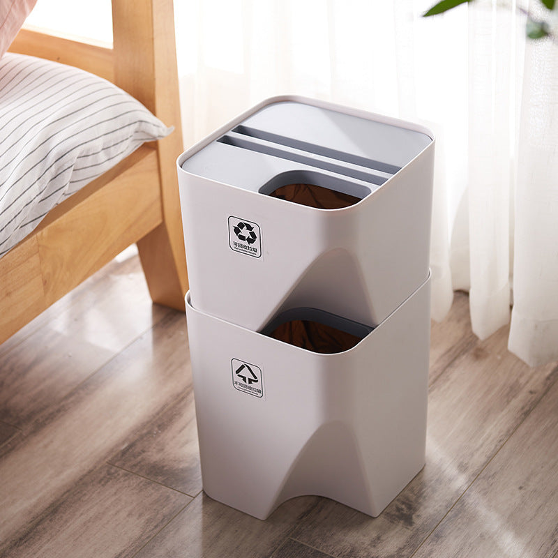 Garbage Classification Dry And Wet Separation Stackable Trash Can - DOGNORGAL