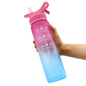 Water Bottle Scrub Bounce Cover Straw Space Cup Sports Water Bottle - DOGNORGAL