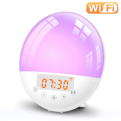 WiFi Voice Control Intelligent Alarm Clock, Sunrise Natural Wake-up Light - DOGNORGAL