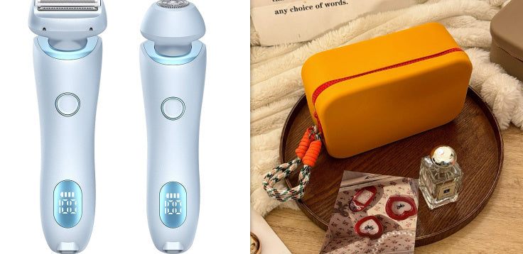 2 In 1 Hair Removal Epilator USB Rechargeable Trimmer Women Body Razor Face Leg Armpit Bikini Hand Pubic Shaver Hair Remover - DOGNORGAL