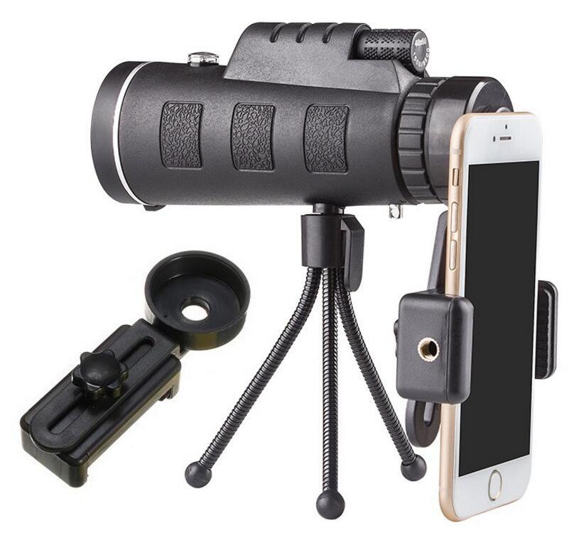 Compatible with Apple, Monocular Telescope Zoom Scope with Compass Phone Clip Tripod - DOGNORGAL