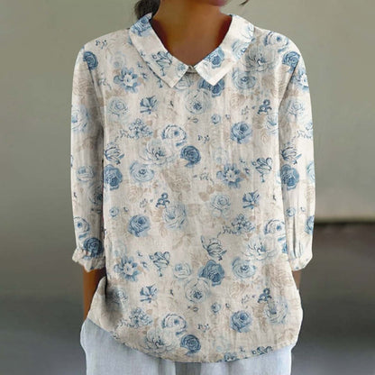 Creative Retro Chinese Style Floral Print Shirt