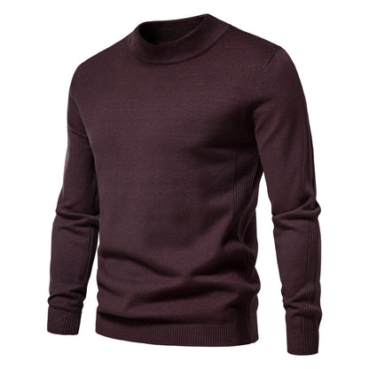 Mid-collar Slim Fit Men's Sweater Men's Multi-color