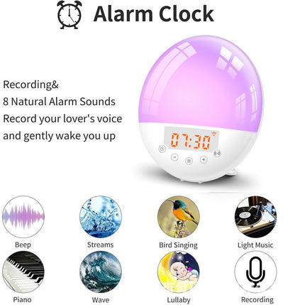 WiFi Voice Control Intelligent Alarm Clock, Sunrise Natural Wake-up Light - DOGNORGAL