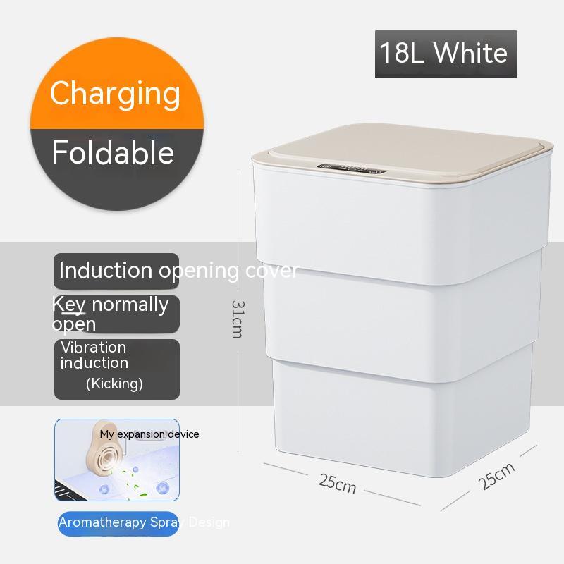 Smart Trash Can With Lid For Bedroom And Living Room Kitchen Storage Box Trash Can Induction Small Car Box Automatic Smart Dustbin Smart Trash Bin - DOGNORGAL