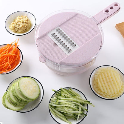 8 In 1 Mandoline Slicer Vegetable Slicer Potato Peeler Carrot Onion Grater With Strainer Vegetable Cutter Kitchen Accessories - DOGNORGAL