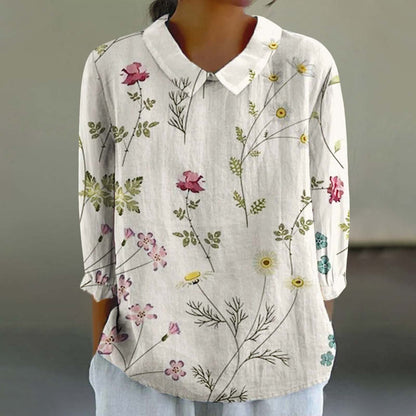 Creative Retro Chinese Style Floral Print Shirt