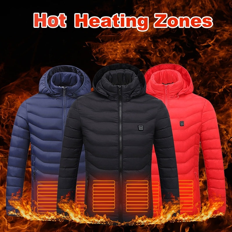 New Heated Jacket Coat USB Electric Jacket Cotton Coat Heater Thermal Clothing Heating Vest Men's Clothes Winter - DOGNORGAL