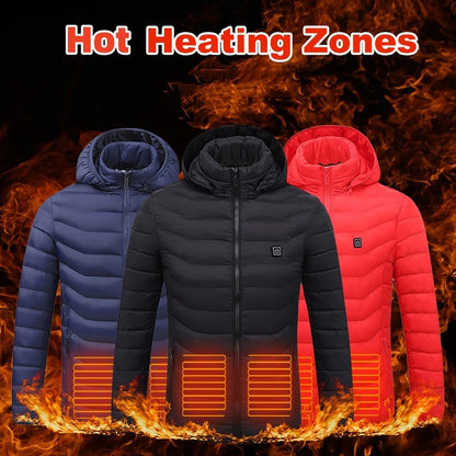 New Heated Jacket Coat USB Electric Jacket Cotton Coat Heater Thermal Clothing Heating Vest Men's Clothes Winter - DOGNORGAL