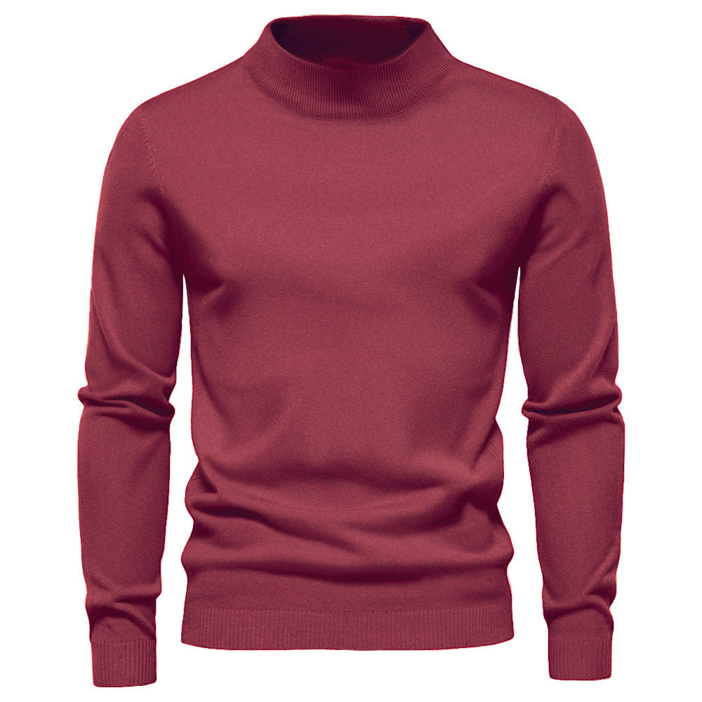 Mid-collar Slim Fit Men's Sweater Men's Multi-color