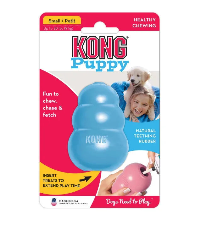 KONG Puppy Natural Teething Rubber Dog Chew Toy With Your Choice of Dog Treat Toy XS-L - DOGNORGAL