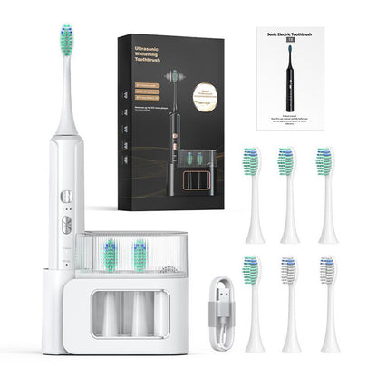 Aquasonic Black Series Ultra Whitening Toothbrush    ADA  Approved Electric Toothbrush   8 Brush Heads And Travel Case, 40,000 VPM Electric Motor And Wireless Charging, 4 Modes With Smart Timer - DOGNORGAL