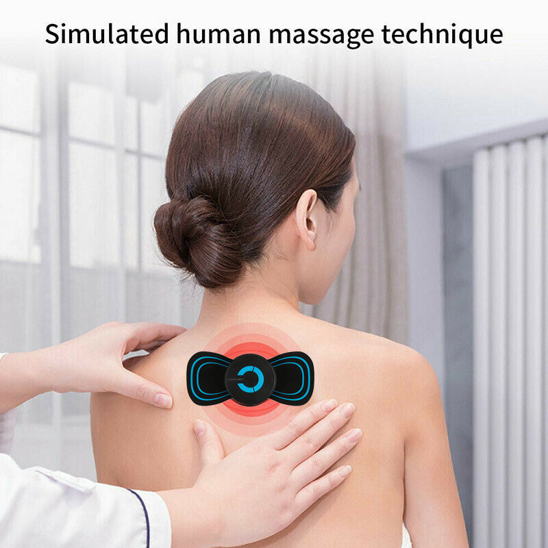 Portable 6 Modes Electric Cervical Spine Mini Massage Patch Vibration Muscle Relaxation Shoulder Neck Massager Rechargeable - DOGNORGAL