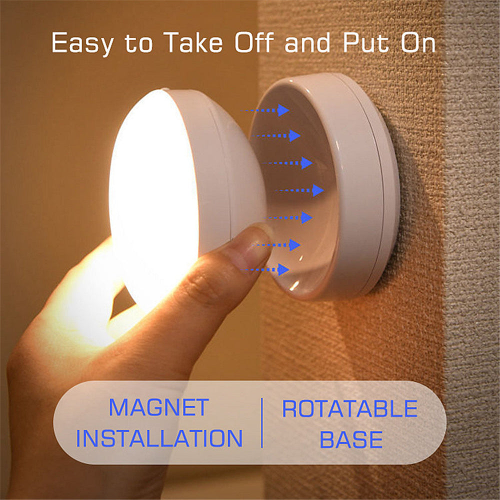 Motion Sensor LED Night Light USB Rechargeable Wall Lamp For Kitchen Cabinet Wardrobe Staircase Room Wireless LED Closet Light - DOGNORGAL