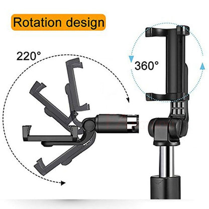 Compatible with Apple, Tripod Selfie Stick Mobile Universal Live Triangle Bracket One Bluetooth Selfie Artifact - DOGNORGAL