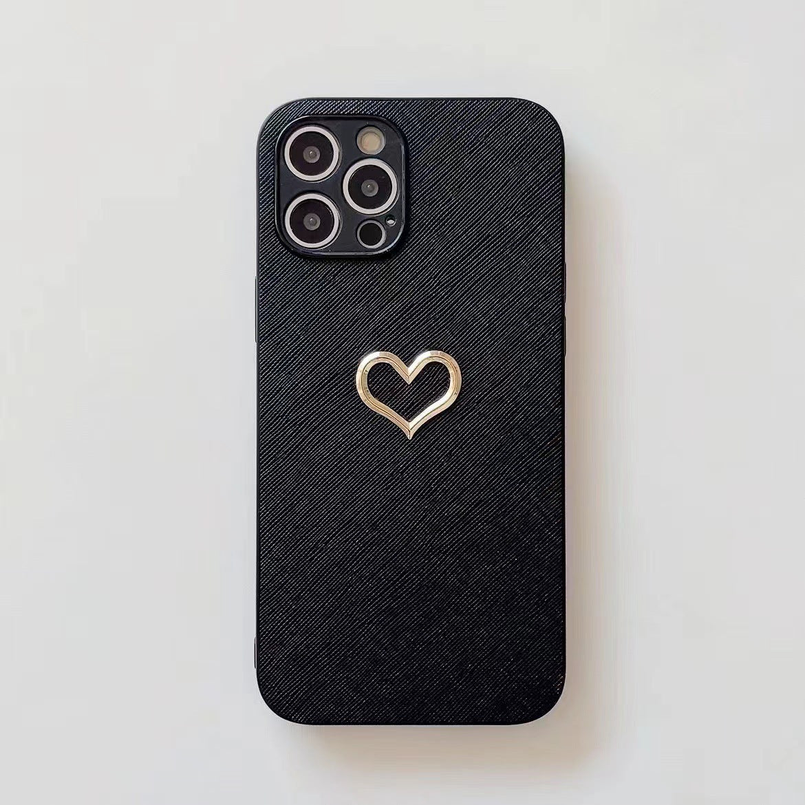 Simple Bronzing Heart Leather Phone Case - DOGNORGAL