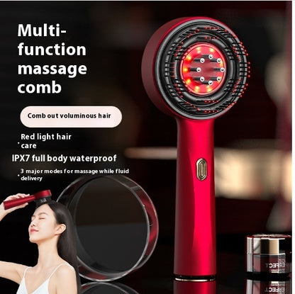 Electric Massage Comb Home Scalp Drain Comb Red Light Anti-slip Hair Care Multi-functional Massage Comb - DOGNORGAL