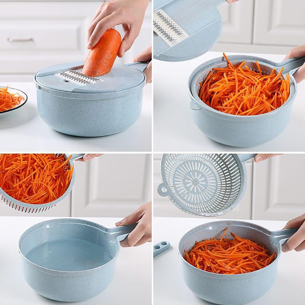 8 In 1 Mandoline Slicer Vegetable Slicer Potato Peeler Carrot Onion Grater With Strainer Vegetable Cutter Kitchen Accessories - DOGNORGAL