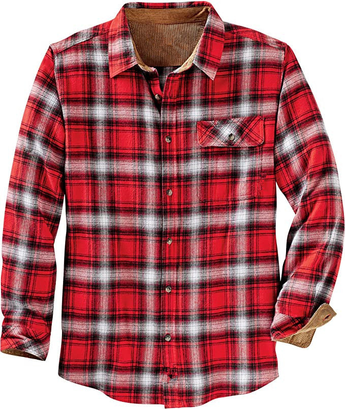 European And American Spring And Autumn Single-breasted Plaid Shirt Long Sleeve Loose