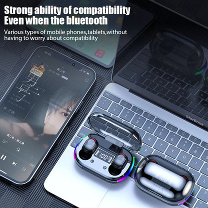 Mini Wireless Earbuds - Earbud Headphones With Digital Display Bluetooth Earbuds TWS 5.3 Wireless Headphones Earphone Waterproof For All Phones