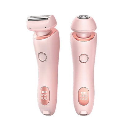 2 In 1 Hair Removal Epilator USB Rechargeable Trimmer Women Body Razor Face Leg Armpit Bikini Hand Pubic Shaver Hair Remover - DOGNORGAL