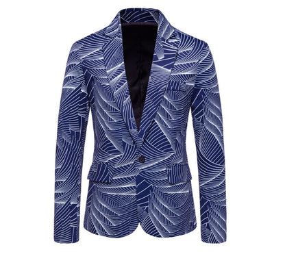 Men's One Button Printed Suit