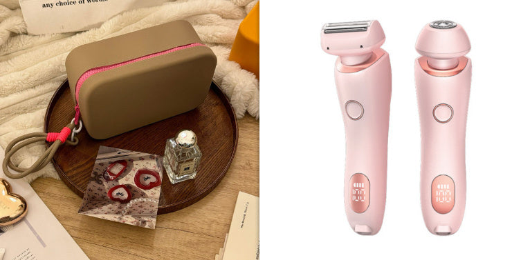 2 In 1 Hair Removal Epilator USB Rechargeable Trimmer Women Body Razor Face Leg Armpit Bikini Hand Pubic Shaver Hair Remover - DOGNORGAL