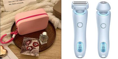 2 In 1 Hair Removal Epilator USB Rechargeable Trimmer Women Body Razor Face Leg Armpit Bikini Hand Pubic Shaver Hair Remover - DOGNORGAL