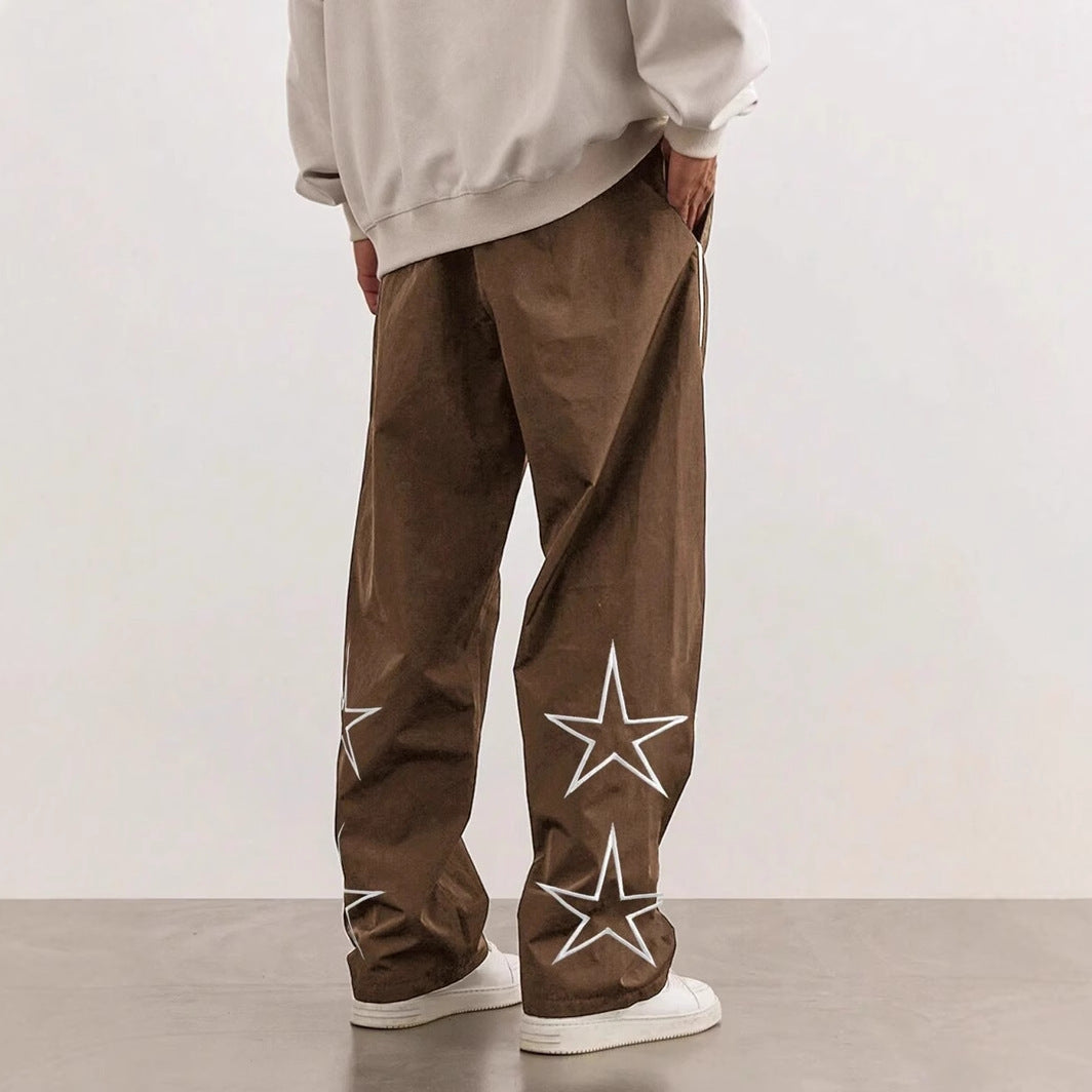 Embroidered Leisure High Street Retro Trousers Male